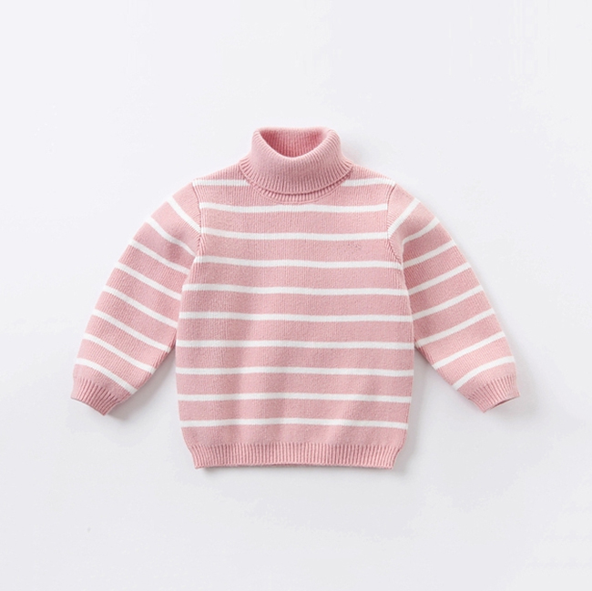 Осенне-зимний детский свитер, модный полосатый вязаный свитер для девочек