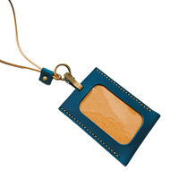 Porte-badge en cuir PU vintage, étui de carte d'identité portable, étui de carte de luxe pour ami