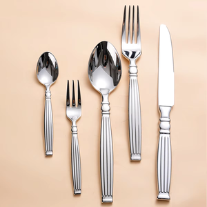 Luxury Silver Cutlery <b>Set</b> Stainless Steel Knife Fork Spoon Silverware Wedding <b>Flatware</b> <b>Set</b> - Product Image 2