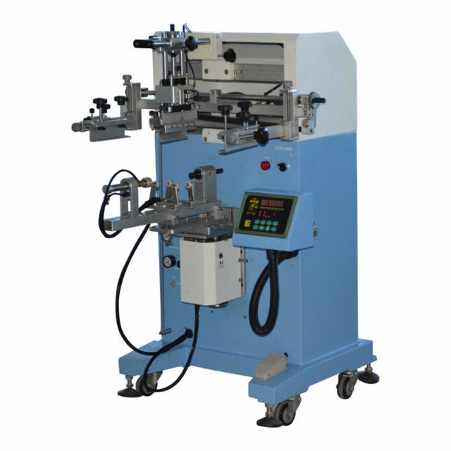 Plane / Cylinder Glass Bottle Semi-automatic Rotary Silk Screen Printing Machine with Solvent UV
