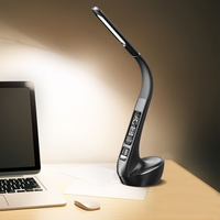 Lampe de bureau LED avec pince, bras flexible col de cygne, 3 modes d'éclairage, intensité réglable, en ABS, pour chambre et bureau