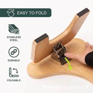 Bamboo Toilet <b>Stool</b> Non Slip Foldable <b>Bathroom</b> Step For Kids And Adults Minimalist Design Eco Friendly Wood Construction - Product Image 3