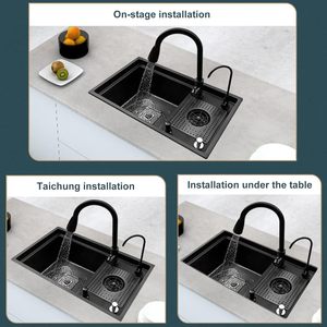 <span class=keywords><strong>Lavello</strong></span> ad alta pressione cucina <span class=keywords><strong>lavello</strong></span> in acciaio inossidabile 304 Nano fatto a mano a fessura singola lavabo da banco Bar latte Tea Cafe - Product Image 3