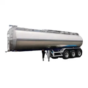 Çin 35-50cbm paslanmaz çelik süt tankı yarı römork gıda sınıfı su tankeri römork satılık