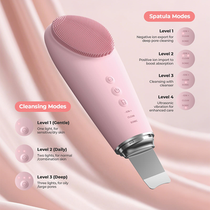 Cepillo de Limpieza Facial Ultrasónico 2 en 1, Recargable, de Silicona, con Doble Cabezal, Limpiador de Poros - Product Image 3