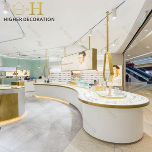 Meuble optique classique en bois, finition <span class=keywords><strong>acajou</strong></span> riche, vitrine pour lunettes, décoration de magasin d'optique de style traditionnel - Product Image 4