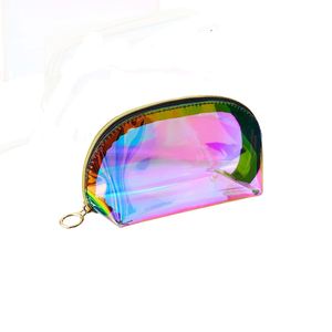 Fashionable Design Holographic Pvc <b>Makeup</b> Cosmetic Plastic Material <b>Transparent</b> Laser Make up <b>Bag</b> With Zipper - Product Image 2
