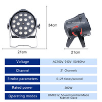 Projecteur LED PAR étanche IP20 18x12W RGBW avec contrôleur DMX512 pour spectacles en plein air, DJ, discothèque, éclairage de scène KTV