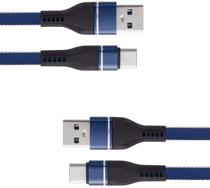 2021 newest denim braided flat usb cable for phone 2.4A fast charger cable micro for android
