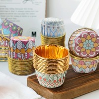 Gobelets à pâtisserie jetables en PET à paroi simple, à couvercle roulé, pour usage industriel, vente en gros, pour muffins et gâteaux, logo personnalisé, diamètre 50 mm