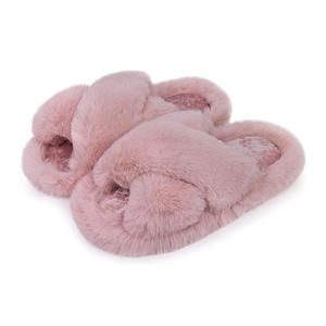 Kadınlar için kadın rahat kabarık yatak odası terlikleri peluş burnu açık ev <span class=keywords><strong>Chic</strong></span> hediye terlik bulanık çapraz bant terlik - Product Image 5