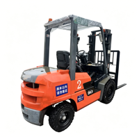 Chariot élévateur diesel japonais d'occasion de 3 tonnes avec moteur Isuzu d'origine, mât à 3 sections, hauteur de levage de 4,5 m, pneus pleins