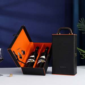 Caja de Vino de Cuero Sintético Personalizada para 2 Botellas con Accesorios - Estuche de Viaje Hecho a Mano de Primera Calidad para Regalo Promocional - Product Image 3