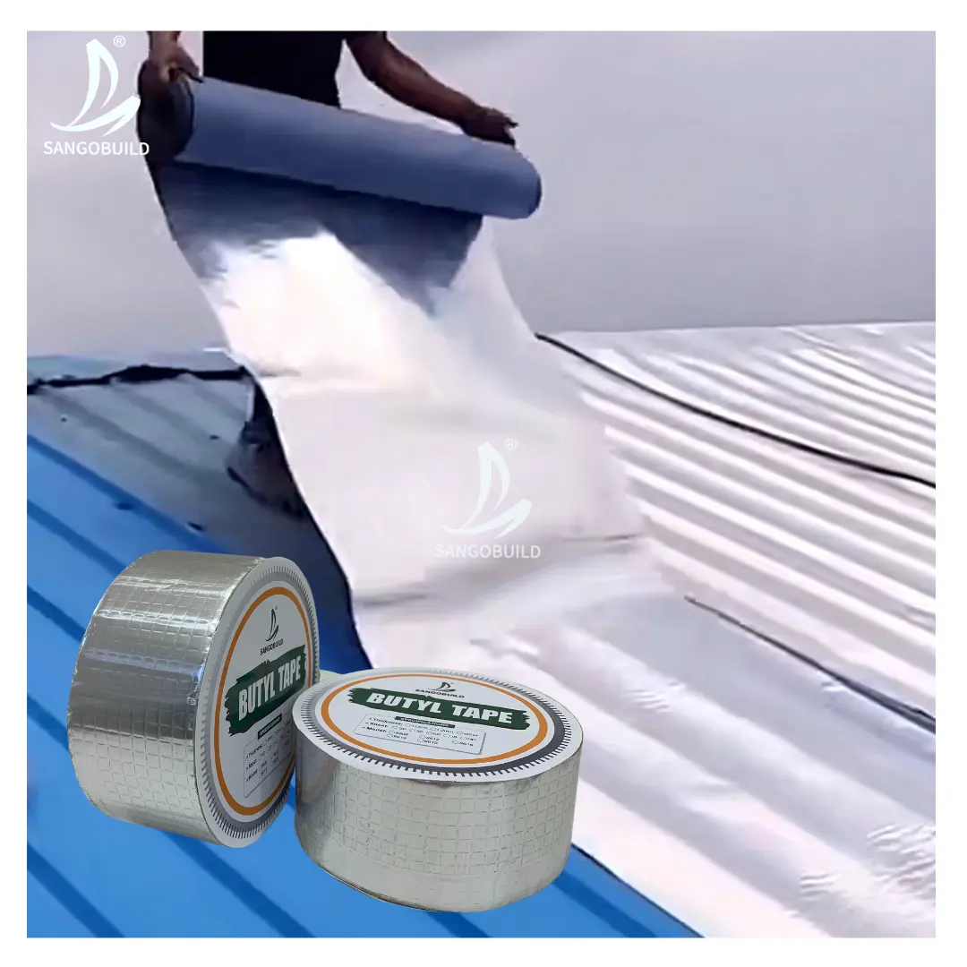 Dubbelzijdige Zelfklevende Reparatie Tape Aluminium Knipperende Butyl Tape Waterdichte Tape Voor Daken