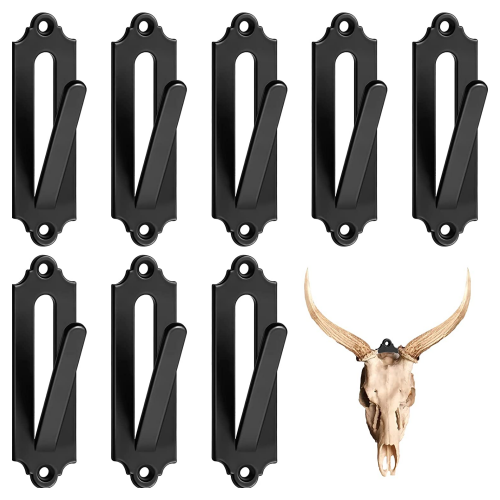 Set Di 15 Ganci A Forma Di Teschio In Acciaio Inox | Supporto Da Parete Per Teschi Animali, Capi Di Abbigliamento E Borse | Carico Max 30 Kg - 2