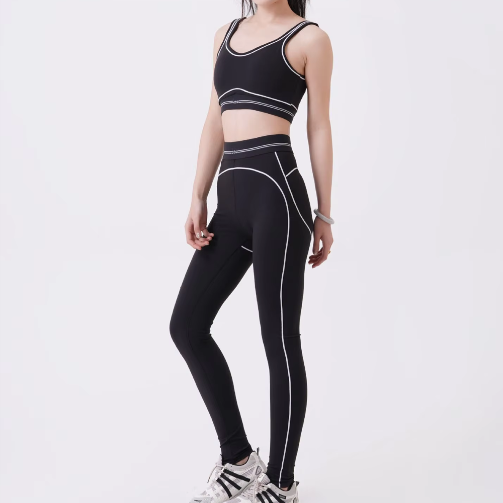 Custom Logo Women's 2 Piece Yoga Set High Waist Leggings & Sports Bra Quick Dry Breathable Gym Fitness Activewear for Workout