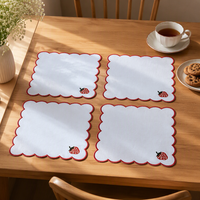 Serviettes en tissu personnalisées avec monogramme, serviettes en lin brodées à festons, serviettes de cocktail personnalisées pour mariage
