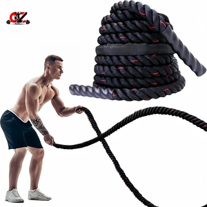 CZFIT Corde de combat professionnelle avec revêtement en nylon pour la <span class=keywords><strong>musculation</strong></span> en salle de sport, corde de puissance en polyester robuste pour usage commercial en salle de sport - Product Image 1