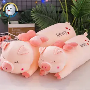 गर्म बिक्री आलीशान खिलौना प्यारा सुअर गुड़िया बच्चों के बिस्तर पर पकड़े सो गुड़िया लंबे समय तकिया तकिया गुड़िया