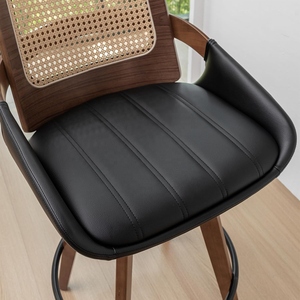 Tabouret de <span class=keywords><strong>bar</strong></span> ensemble de <span class=keywords><strong>4</strong></span> <span class=keywords><strong>chaises</strong></span> de <span class=keywords><strong>bar</strong></span> industrielles modernes cadre en bois tissé rotin canne dossier haut tabourets chaise de <span class=keywords><strong>bar</strong></span> pour cuisine maison - Product Image 4