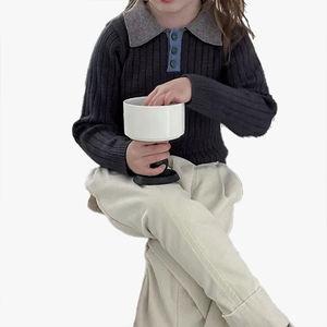 เสื้อโปโลเด็กสไตล์เกาหลีทรงเข้ารูปสีสันตัดกัน คอลเลคชั่นฤดูใบไม้ร่วงปี 2026 เสื้อไหมพรมเด็กผู้หญิงแฟชั่น - Product Image 1