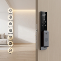 Serrure de sécurité intelligente WiFi Vertexis Tuya avec reconnaissance faciale 3D, verrouillage automatique, interphone vidéo, empreinte digitale biométrique, pour maison connectée en bois