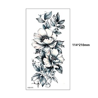 Nouveau design 3D noir réaliste tatouage temporaire feu lion tigre loup fleur crâne Halloween autocollants de tatouage demi-bras