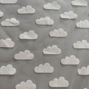 Tessuto in Tulle Floccato con Motivo Nuvoloso Bianco Disponibile <span class=keywords><strong>Online</strong></span> - Product Image 1