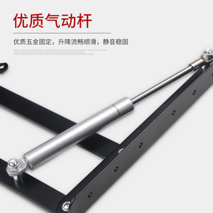 <b>Folding</b> Coffee <b>Table</b> With Hydraulic Lift Mechanism Black Iron Support For Sofa And <b>Dining</b> Space Saving Design - Product Image 4