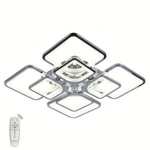 Modernas luces de techo de cristal LED de 5 círculos, iluminación de aluminio para el hogar y la Oficina con interruptor WiFi para sala de estar de estilo europeo - Product Image 3
