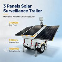 Ritevolt Mobiles Sicherheitssystem PTZ-Kamera Montierter Solar-CCTV-Turm Stahl Q235 8m Überwachungsanhänger Skid-Typ