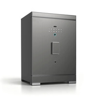 PROWAY Coffre-fort de porte robuste 26 mm avec serrure électronique à empreinte digitale et reconnaissance faciale, compartiment caché, modèle en cuir cousu main
