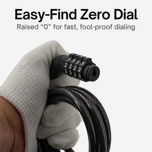 <span class=keywords><strong>Candado</strong></span> de Cable <span class=keywords><strong>Ligero</strong></span> para Bicicleta BY532, Combinación de 4 Dígitos, 1.2 m de Largo, Reajustable, Alta Seguridad, Recubierto de Vinilo, Antirrobo, Diámetro de 5/16 - Product Image 6