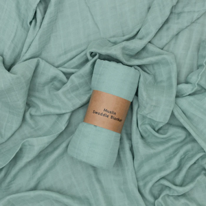 Couverture <span class=keywords><strong>de</strong></span> réception <span class=keywords><strong>de</strong></span> couleur unie, vert mousse, sexe neutre, Premium, emmaillotage en mousseline pour bébé, été 2023 - Product Image 6