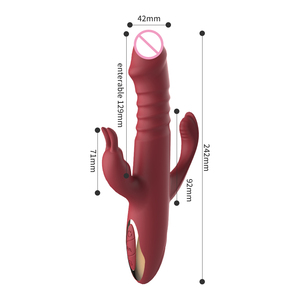 Vibrador de Conejo Rojo JT Adult Toys 2 en 1, Recargable por USB, Impermeable, con Vibración Potente para el Punto G - Product Image 6