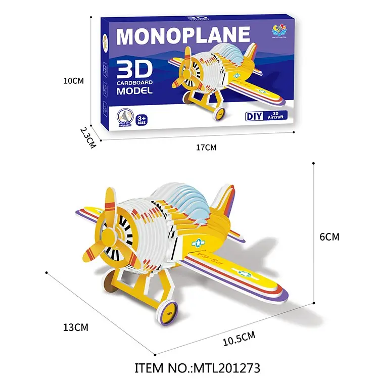 Vendita calda modello di aereo puzzle in cartone per bambini