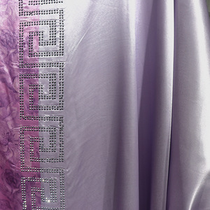 Vestidos de Moda para Mujer con Mangas Murciélago, Tela de Seda Sintética, Pedrería y Estampado en Caliente - Product Image 5