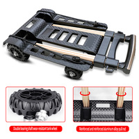 BAOYU – Mini chariot pliable à 4 roues, chariot à main, chariot en plastique, chariot à bagages pliable