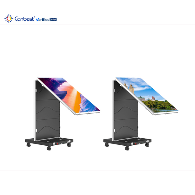 Canbest P1.5 P1.8 P2.5 83Inch Portable Digital Foldable Led Poster Display Screen Seamless 2K Led Video Wall for Events