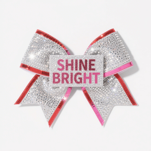 คริสตัล AB รูปโบว์สำหรับเชียร์ลีดเดอร์ประดับพลอยเทียมสีขาวรูปโบว์สำหรับเชียร์ลีดเดอร์ - Product Image 3