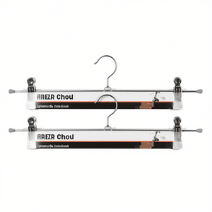 Mawa Superclip Metal Trouser Hanger 40cm Silver 2-Pack With 2 <b>Clips</b> For Pants Skirts - Product Image 2