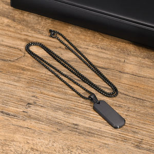 <span class=keywords><strong>Collana</strong></span> da <span class=keywords><strong>Uomo</strong></span> alla Moda con Ciondolo a Barra Lunga in Acciaio Inossidabile 316L PVD Inciso MGXL562 - Product Image 6