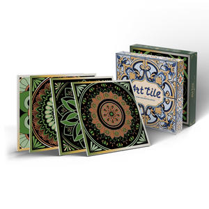 Pegatina de <span class=keywords><strong>pared</strong></span> autoadhesiva de azulejo de flor de Mandala, papel tapiz impermeable de PET grueso <span class=keywords><strong>para</strong></span> dormitorio y cocina, pegatina de azulejo de cerámica - Product Image 1