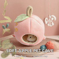 Nouveau hamac-couette suspendu en peluche en forme de pêche pour petits animaux, idéal pour hamsters, lapins et cochons d'Inde dans la cage