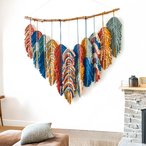 Set de regalo empresarial: Decoración de pared de macramé de algodón rectangular bohemio hecha a mano, regalo artístico para cuarto de bebé y dormitorio. - Product Image 1