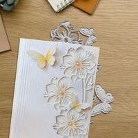 Matrice de découpe en acier inoxydable pour scrapbooking DIY, motif fleur et papillon ajourés, style moderne et simple, pour gravure métallique et artisanat