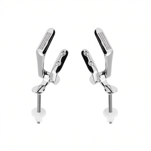 Charnières de siège de toilette Chrome Conca 35 mm, finition chromée pour sièges de toilette ronds, fermeture amortie, en acier inoxydable, design minimaliste - Product Image 3