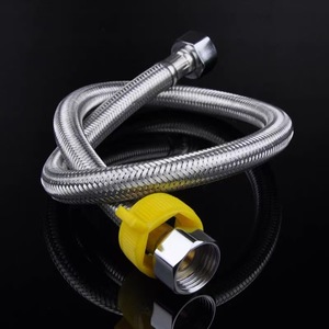 Tuyau tressé en acier inoxydable 1/2 po 304, flexible, haute pression, pour chauffe-eau, toilettes, raccord de plomberie - Product Image 1