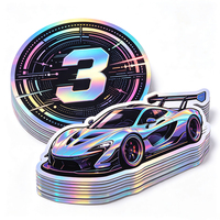 Autocollants de course futuristes Haoxuan, PVC holographique, concept-car, ligne de vitesse numérique, feuille métallique brillante, résistant à l'usure