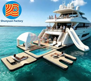 Piattaforma Galleggiante Gonfiabile <span class=keywords><strong>con</strong></span> Tenda, Isola Gonfiabile Gigante <span class=keywords><strong>con</strong></span> Piscina per Noleggio Commerciale su Yacht - Product Image 1